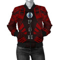 FUNSTUFFPRINT Federated States Of Micronesia Women Bomber Jacket - Polynesian Tattoo Red 3D Bomber Jacket