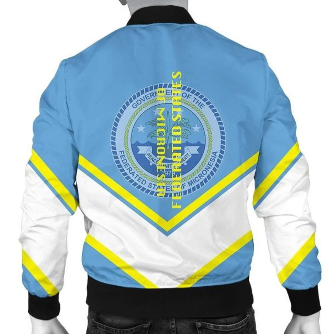 FUNSTUFFPRINT Federated States of Micronesia Coat Of Arms Men Bomber Jacket Lucian Style 3D Bomber Jacket