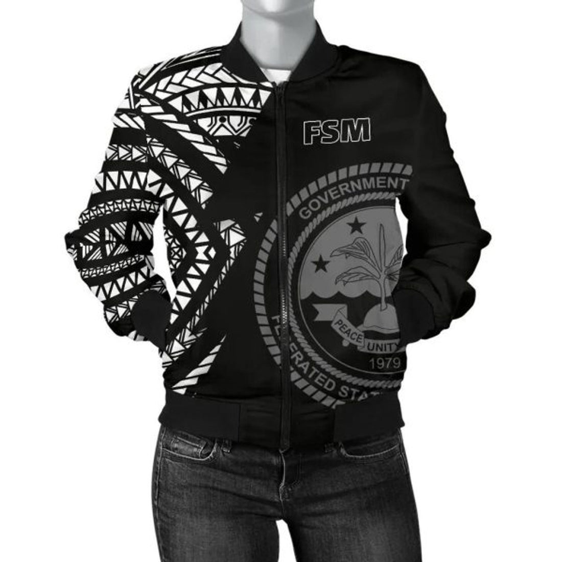 FUNSTUFFPRINT Federated States of Micronesia Pattern Women's 3D Bomber Jacket