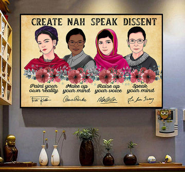 Feminist Poster, Pain Your Own Reality Make Up Your Mind Raise Up Your Voice Speak Your Mind Poster and Canvas