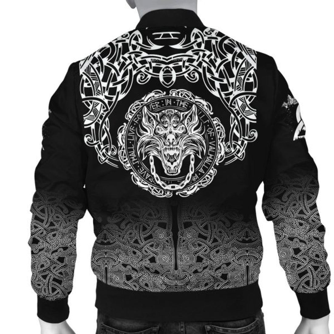 FUNSTUFFPRINT Fenrir Valhalla Bomber Jacket - Ornate pattern 3D Bomber Jacket