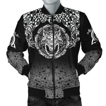 FUNSTUFFPRINT Fenrir Valhalla Bomber Jacket - Ornate pattern 3D Bomber Jacket