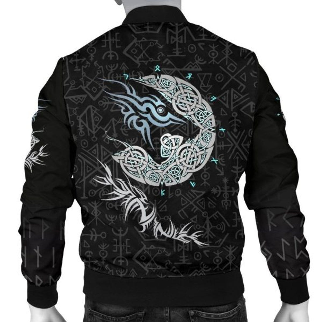 FUNSTUFFPRINT Fenrir Wolf Men's 3D Bomber Jacket