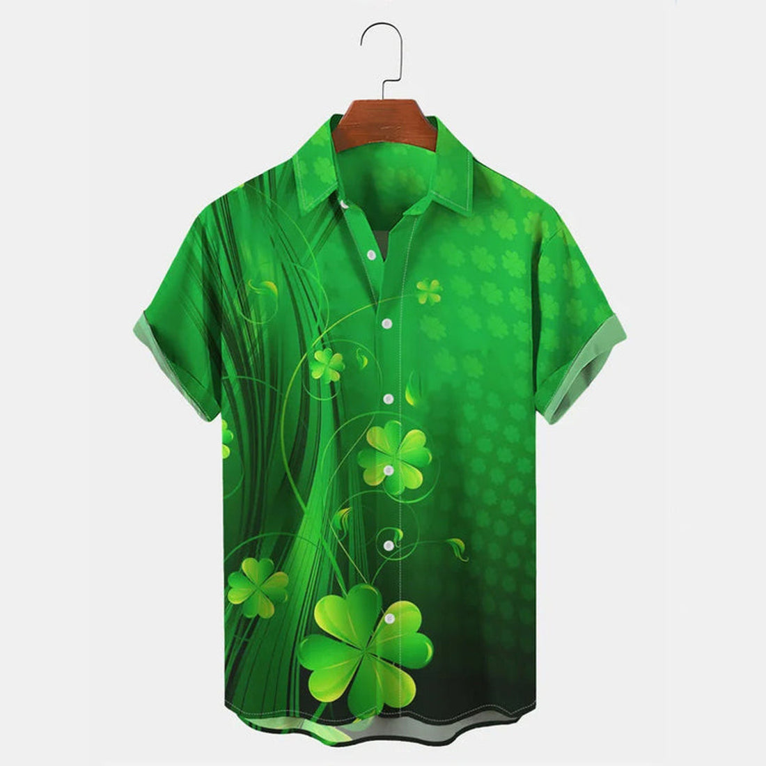 Men's Holiday St. Patrick Leprechaun Day Hawaiian Short Sleeve Shirt, Patrick's day gift