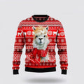 FUNSTUFFPRINT Festive Llama Ugly Christmas Sweater, Farm Sweater, Christmas Gift, Best Winter Outfit Christmas Ugly Sweater