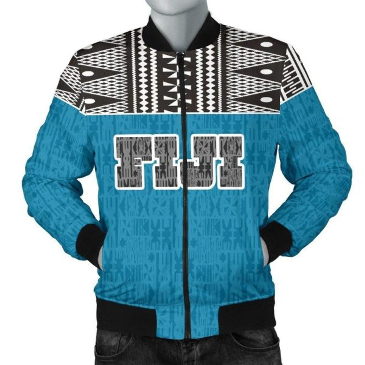 FUNSTUFFPRINT Fiji Bomber Jacket - Polynesian Design 3D Bomber Jacket