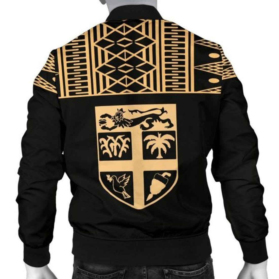 FUNSTUFFPRINT Fiji Bomber Jacket - Polynesian Gold Version 3D Bomber Jacket