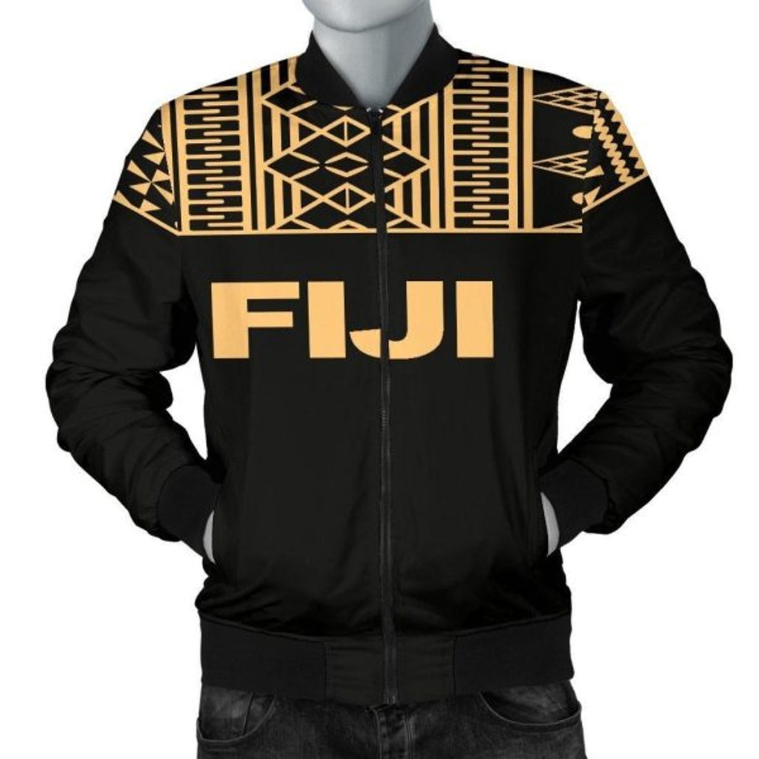 FUNSTUFFPRINT Fiji Bomber Jacket - Polynesian Gold Version 3D Bomber Jacket