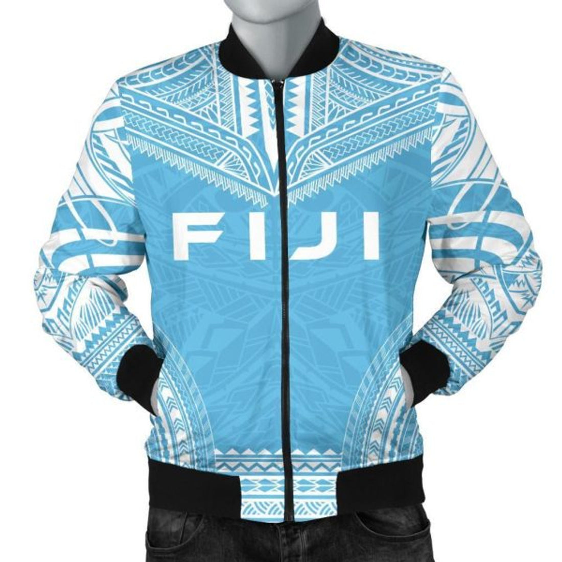 FUNSTUFFPRINT Fiji Flag Polynesian Chief Men's 3D Bomber Jacket
