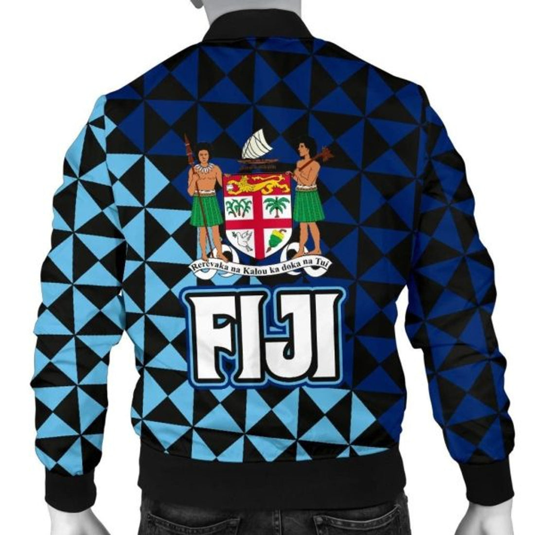 FUNSTUFFPRINT Fiji Polynesian Men's Bomber Jacket Coat Of Arms 3D Bomber Jacket