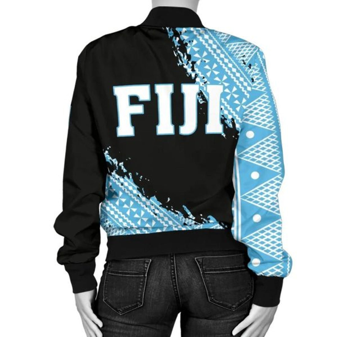 FUNSTUFFPRINT Fiji Tapa Women's Bomber Jacket - Nora Style 3D Bomber Jacket