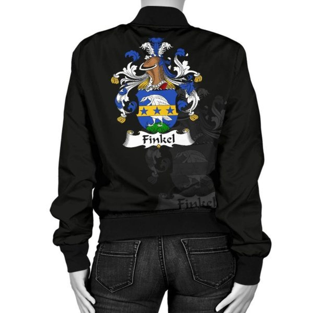 FUNSTUFFPRINT Finkel Germany Men's Bomber Jacket - German Family Crest 3D Bomber Jacket