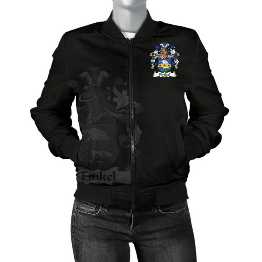 FUNSTUFFPRINT Finkel Germany Men's Bomber Jacket - German Family Crest 3D Bomber Jacket