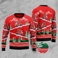 FUNSTUFFPRINT Fire Truck Ugly Christmas Sweater, Christmas Sweater, Ugly Sweater, Funny Xmas Sweaters Ugly Sweater
