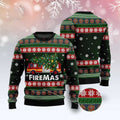 FUNSTUFFPRINT Firefighter Firemas Ugly Christmas Sweater, Christmas Sweater, Ugly Sweater, Funny Xmas Sweaters Ugly Sweater