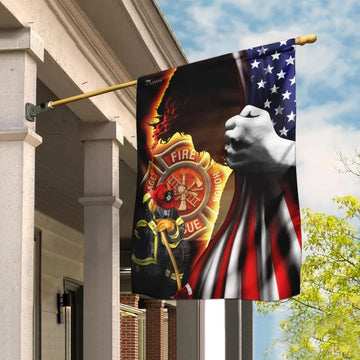Firefighter Jesus Christian American Flag, Outdoor Christian House Flag, Christian Flag, Scripture Flag, Garden Banner