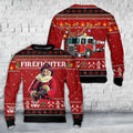 FUNSTUFFPRINT Firefighter Santa Claus Ugly Christmas Sweater For Men And Women, Best Gift For Christmas, The Beautiful Winter Christmas Outfit Ugly Sweater