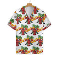 Custom Firefighter Tropical Banana Pattern Custom Hawaiian Shirt, Personalized Cross Axes Firefighter Hawaiian Shirt For Men
