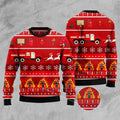 FUNSTUFFPRINT Firefighter Ugly Christmas Sweater, Christmas Sweater, Ugly Sweater, Funny Xmas Sweaters Ugly Sweater