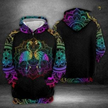 FUNSTUFFPRINT Hummingbird Couple 3D All Over Hoodie Floral 3D Hoodie and Zip Hoodie