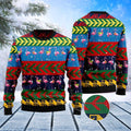 FUNSTUFFPRINT Flamingo Christmas Pattern Ugly Christmas Sweater, Christmas Sweater, Ugly Sweater, Funny Xmas Sweaters Ugly Sweater