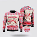 FUNSTUFFPRINT Flamingo Dreaming Of A Pink Christmas Ugly Sweater - Christmas Gifts For Frends Ugly Sweater