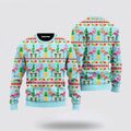 FUNSTUFFPRINT Flamingo Flamingle All The Way Pattern Ugly Christmas Sweater – Christmas Gifts For Frends Ugly  Sweater