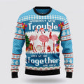 FUNSTUFFPRINT Flamingo Together Ugly Christmas Sweater – Sweater Gifts For Pet Lover Ugly  Sweater