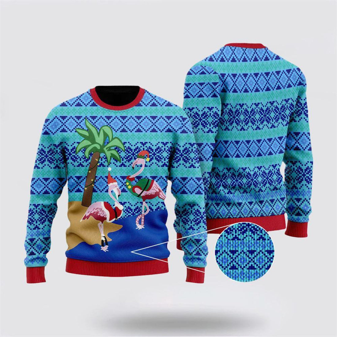 FUNSTUFFPRINT Flamingo Ugly Christmas Sweater – Christmas Gifts For Frends Ugly  Sweater