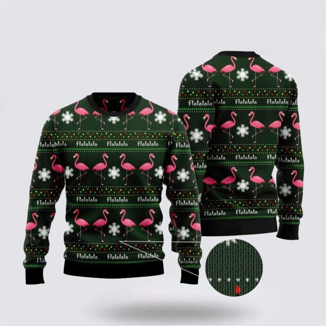 FUNSTUFFPRINT Flamingo Ugly Christmas Sweater For Men & Women – Christmas Gifts For Frends Ugly  Sweater