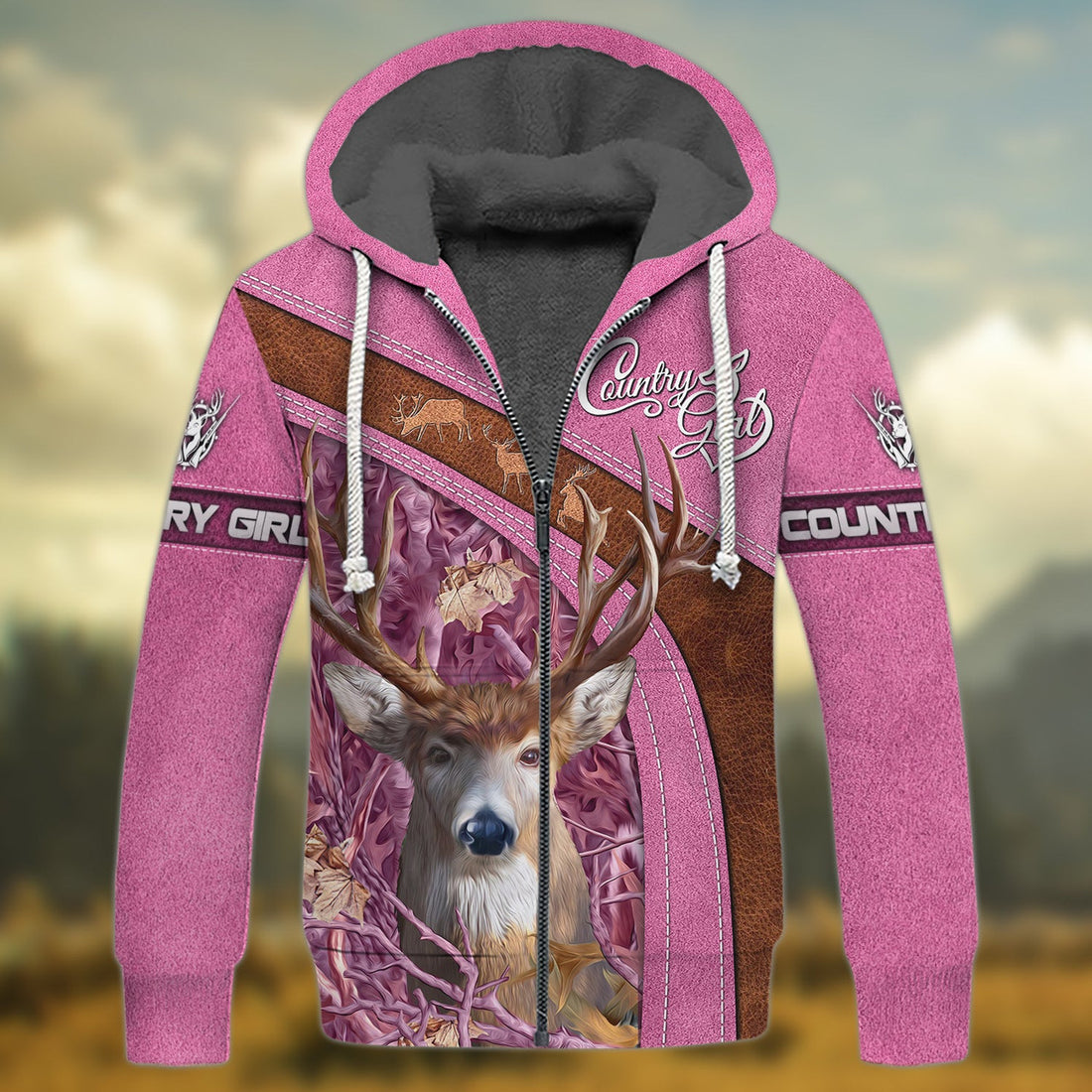 FUNSTUFFPRINT Country Girl 3D Fleece 3D Hoodie and Zip Hoodie