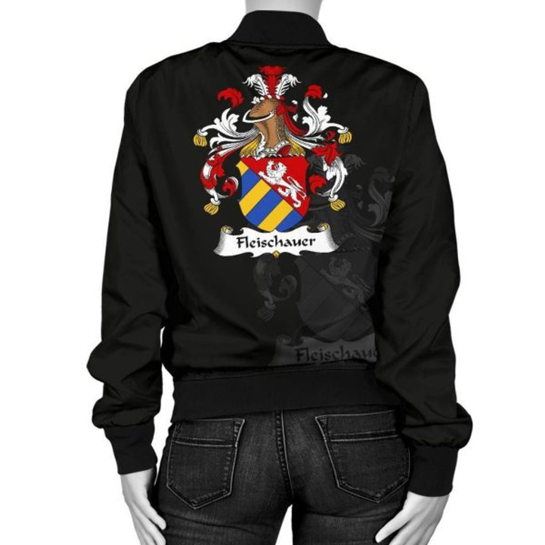 FUNSTUFFPRINT Fleischauer Germany Men's Bomber Jacket - German Family Crest 3D Bomber Jacket