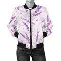 FUNSTUFFPRINT Floral Lavender Pattern Print Women Casual 3D Bomber Jacket