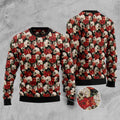 FUNSTUFFPRINT Floral Skull Ugly Christmas Sweater, Christmas Sweater, Ugly Sweater, Funny Xmas Sweaters Ugly Sweater