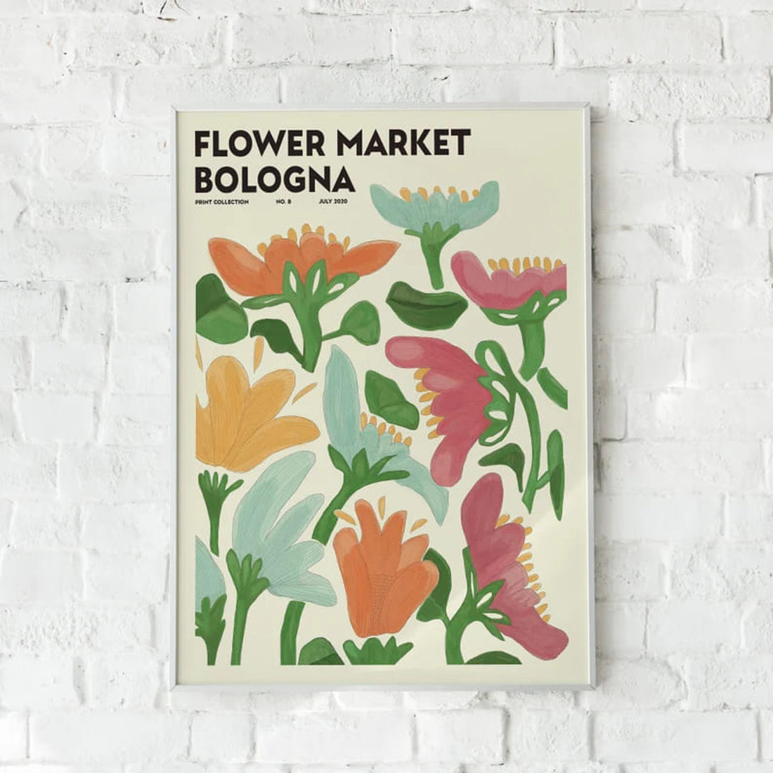 Flower Market Bologna, Flower Lover, Poster Decor Poster and Canvas