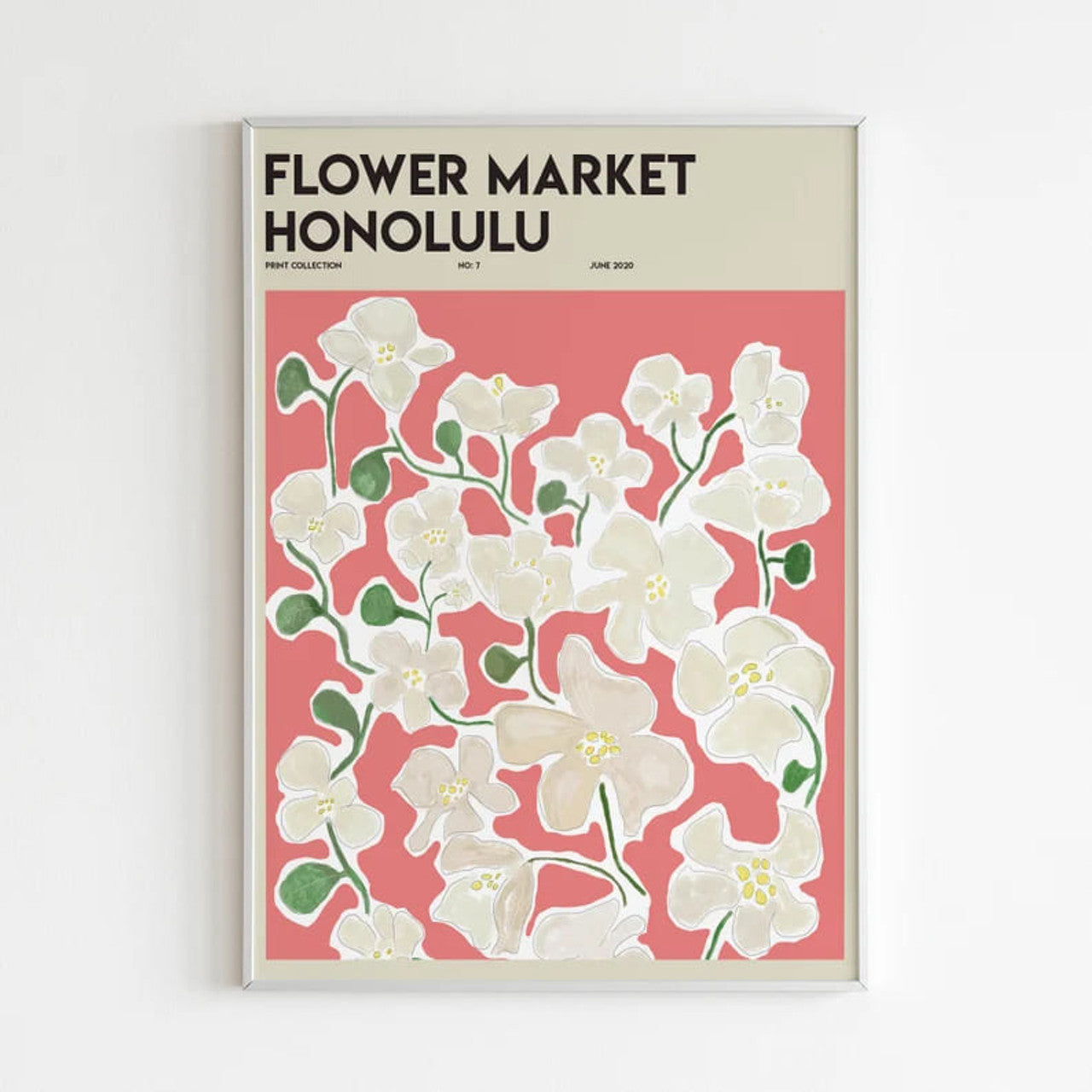 Flower Market Honolulu, Flower Lover, Poster Decor, Wall Poster Poster and Canvas