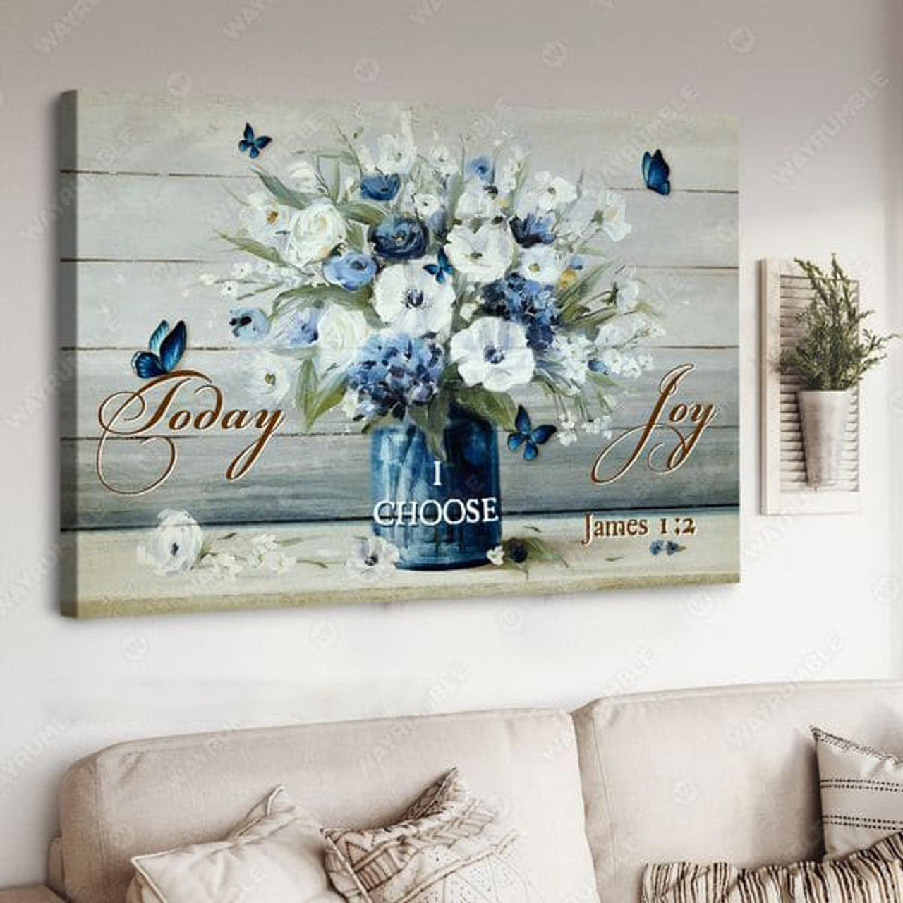 Flower Poster, Today I Choose Joy, Poster Decor Poster and Canvas