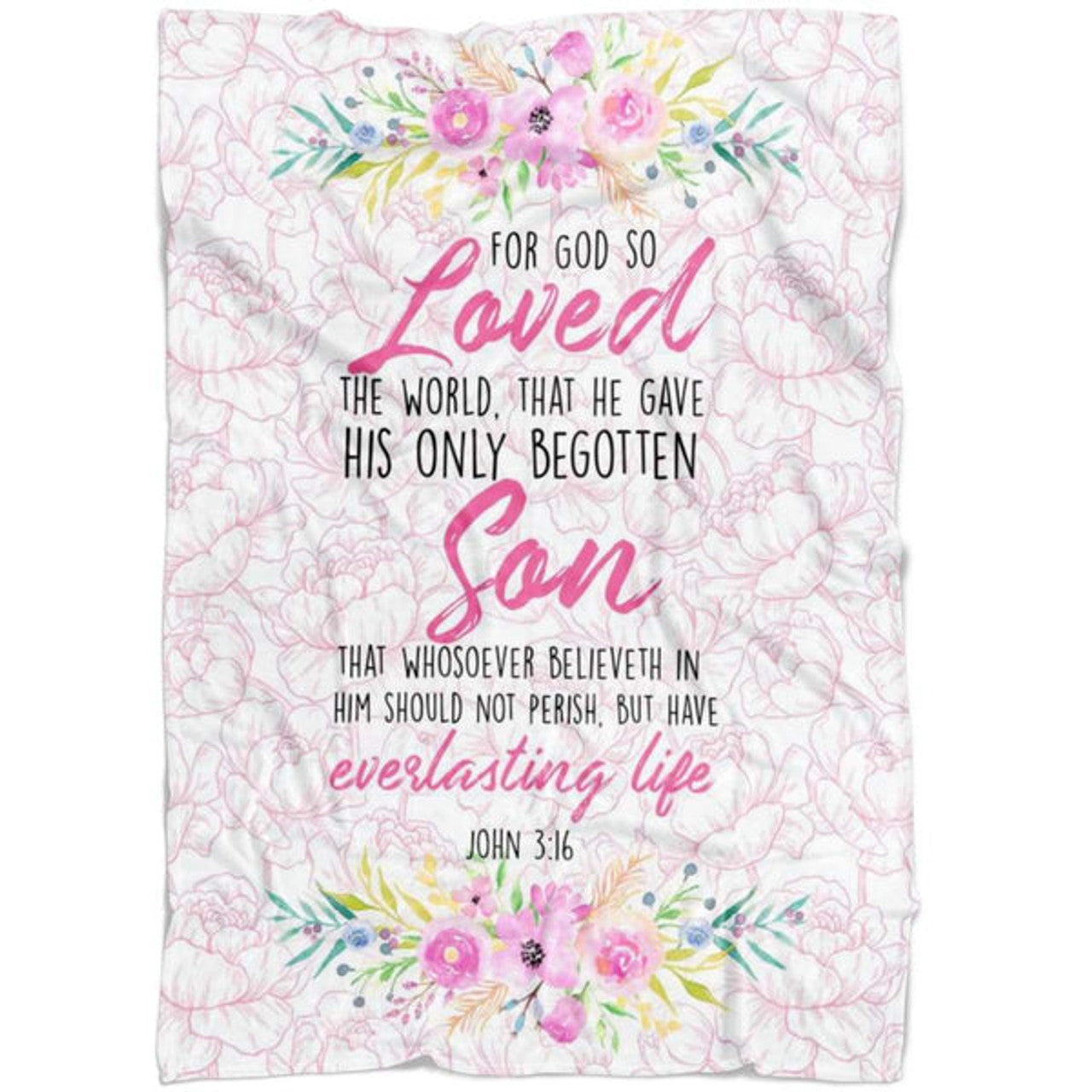 FUNSTUFFPRINT For God So Loved The World John 316 Fleece Blanket - Christian Blanket - Bible Verse Blanket