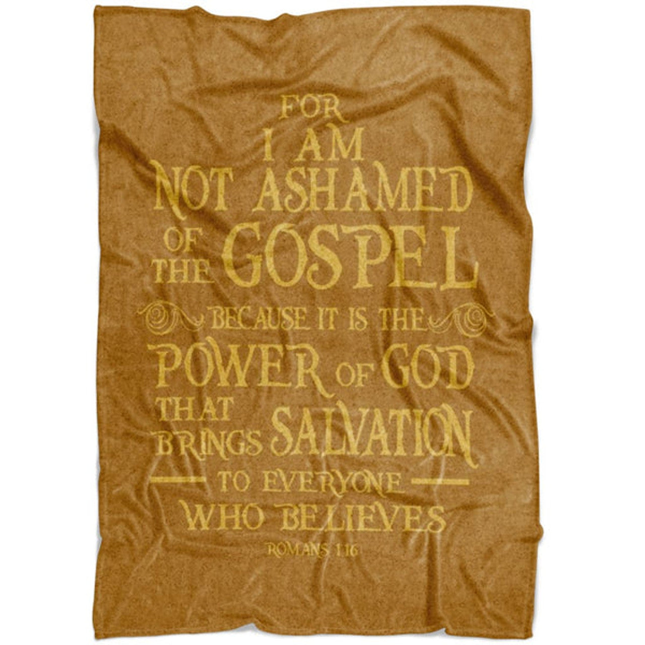 FUNSTUFFPRINT For I Am Not Ashamed Of The Gospel Romans 116 Fleece Blanket - Christian Blanket - Bible Verse Blanket