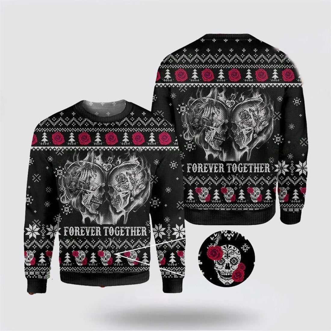 FUNSTUFFPRINT Forever Together Unisex Ugly Christmas Sweater – Christmas Gifts For Frends Ugly  Sweater