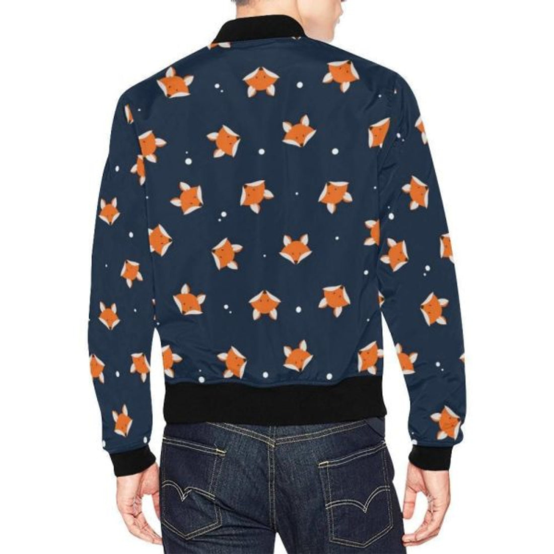 FUNSTUFFPRINT Fox Pattern Print Men's 3D Bomber Jacket