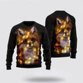 FUNSTUFFPRINT Fox Merry Christmas Ugly Christmas Sweater – Sweater Gifts For Pet Lover Ugly  Sweater