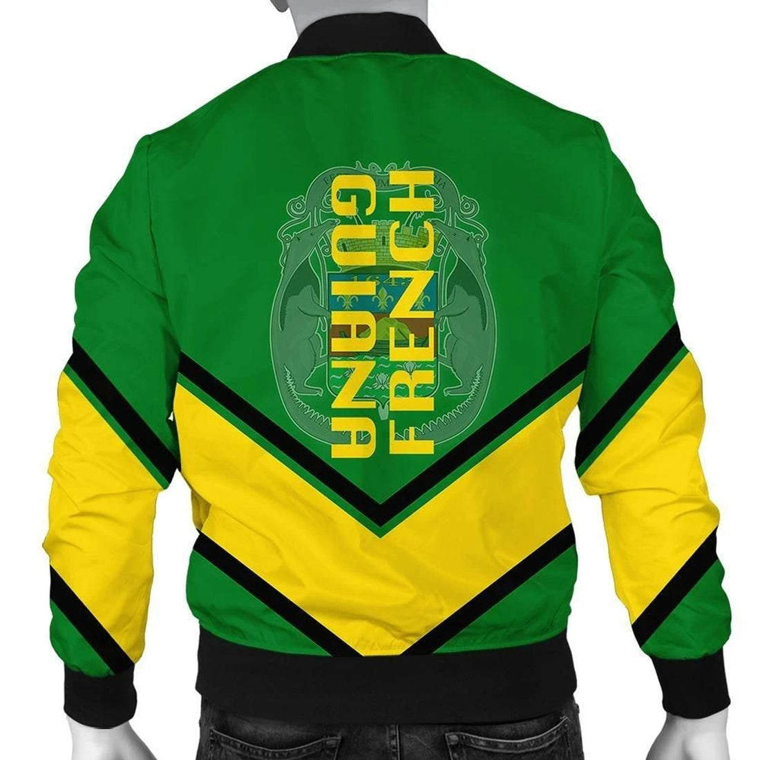 FUNSTUFFPRINT French Guiana Coat Of Arms Men Bomber Jacket Lucian Style 3D Bomber Jacket
