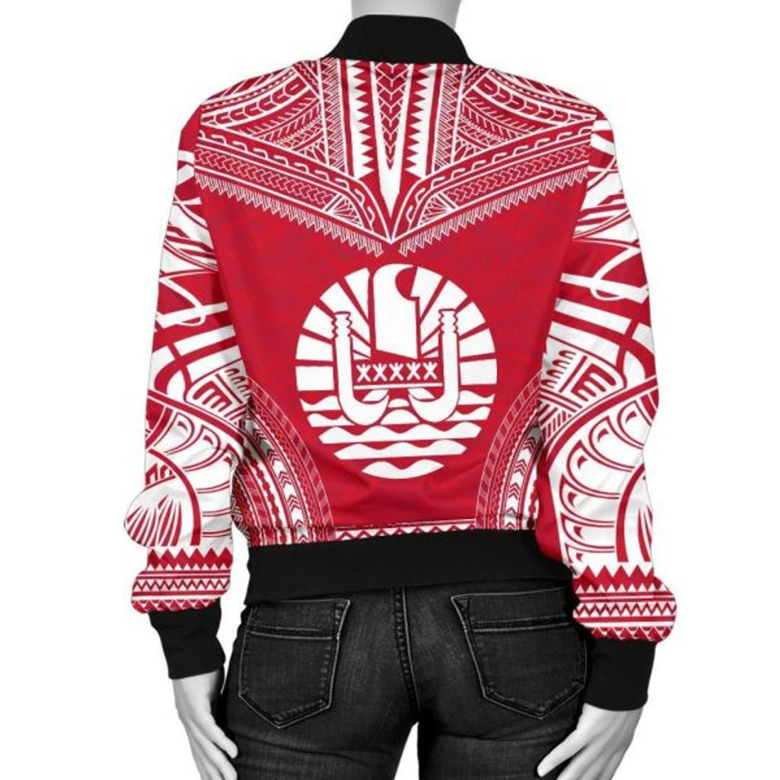 FUNSTUFFPRINT French Polynesia Flag Polynesian Chief Women'S Bomber Jacket - Bomber Jacket