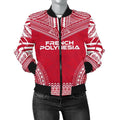 FUNSTUFFPRINT French Polynesia Flag Polynesian Chief Women'S 3D Bomber Jacket
