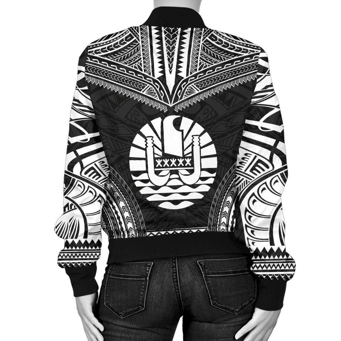 FUNSTUFFPRINT French Polynesia Polynesian Chief Women'S 3D Bomber Jacket