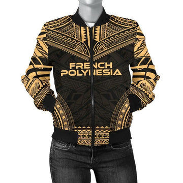 FUNSTUFFPRINT French Polynesia Polynesian Chief Women'S 3D Bomber Jacket