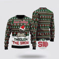 FUNSTUFFPRINT French Bulldogs Through The Snow Ugly Christmas Sweater For Men And Women, Gift For Christmas, Best Winter Christmas Outfit Ugly  Sweater