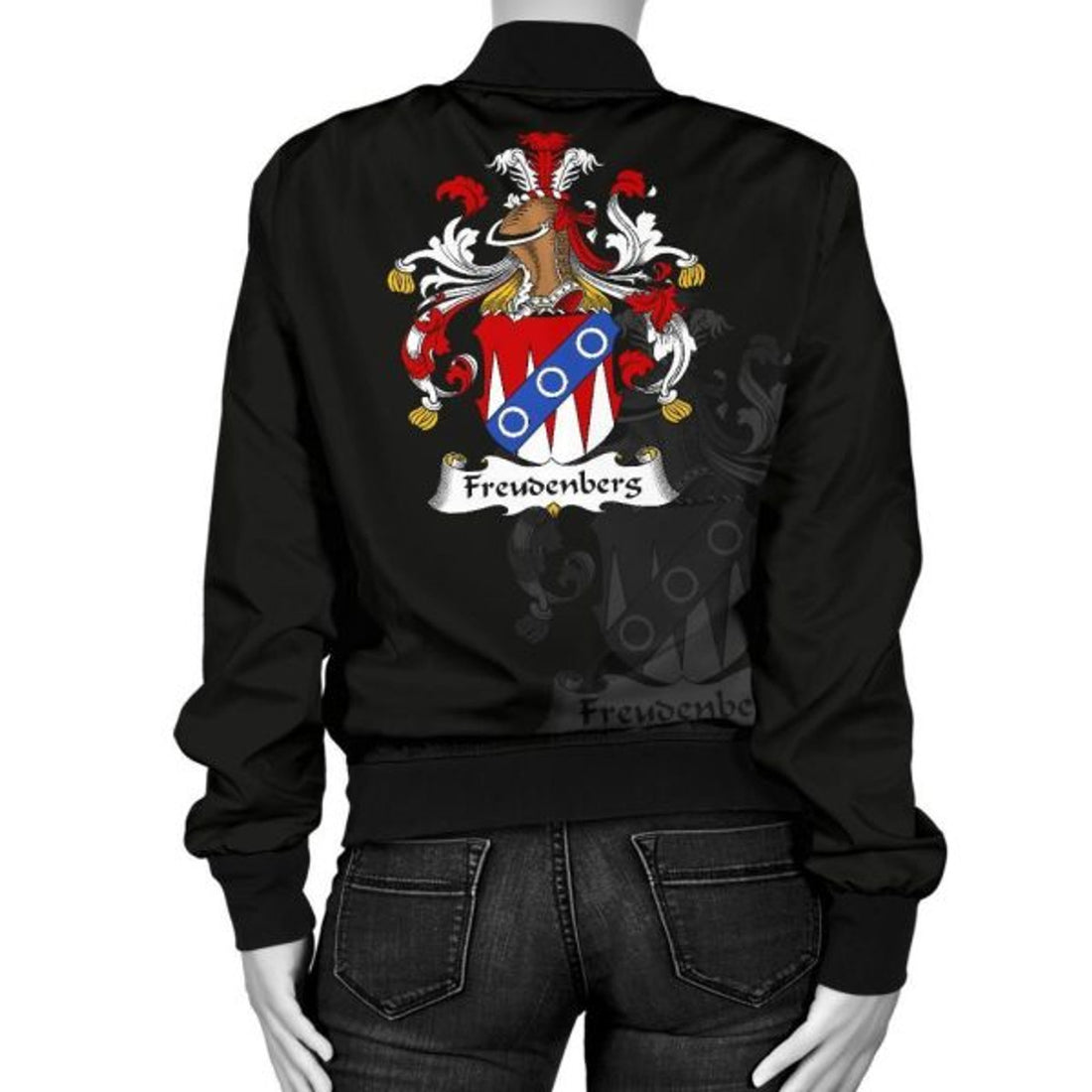 FUNSTUFFPRINT Freudenberg Germany Men's Bomber Jacket - German Family Crest Bomber Jacket