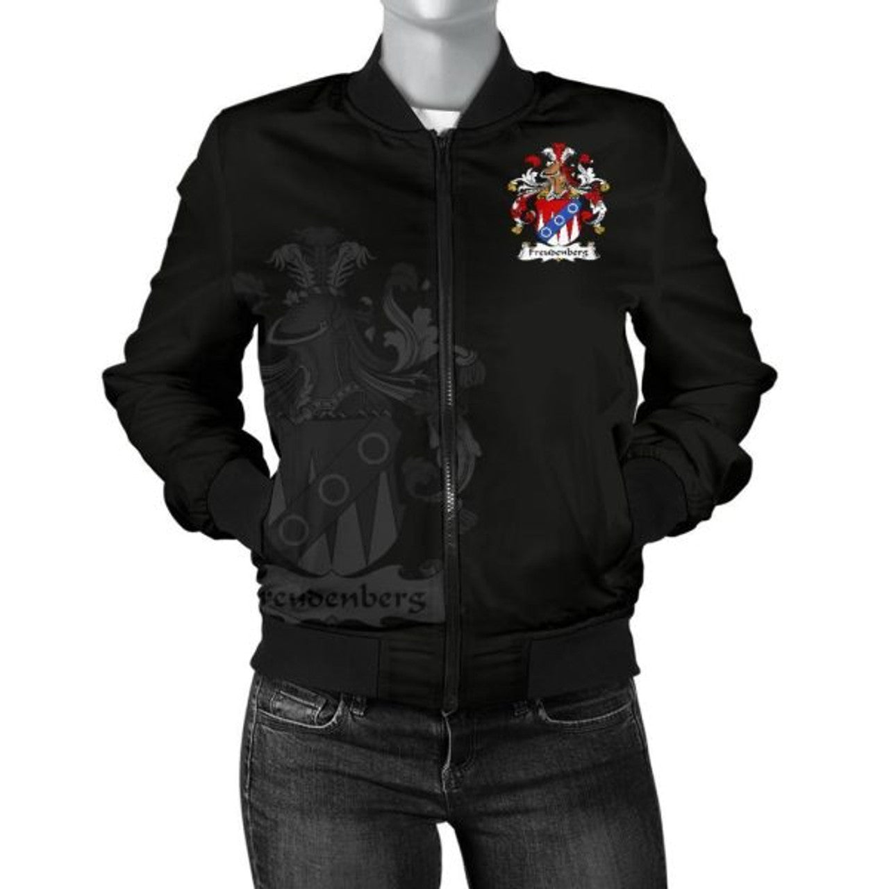 FUNSTUFFPRINT Freudenberg Germany Men's Bomber Jacket - German Family Crest Bomber Jacket